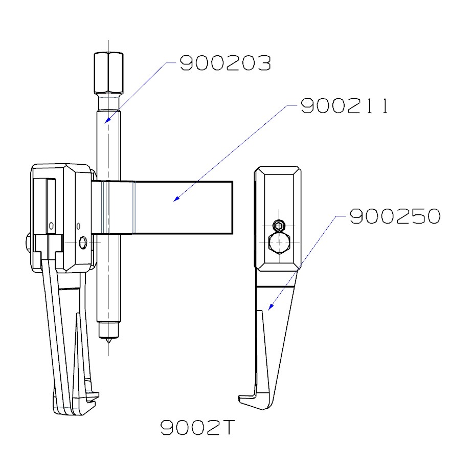EXTRACTOR FORZA SERIE 9000T DE 3 PATAS